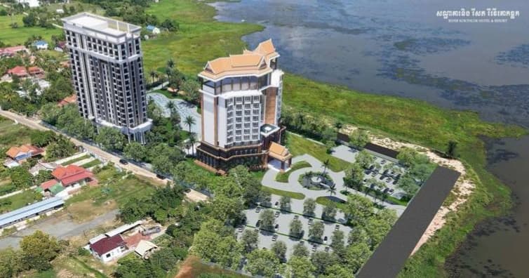 សណ្ឋាគារផ្កាយ៤ និងរ៉េសត រីវើគោកធ្លក យករចនាបថតាមប្រាសាទភ្នំដា តម្លៃជិត ៥លានដុល្លារ ត្រៀមលេចរូបរាងនៅត្រើយម្ខាងខាងលិចបឹងតាកែវ ក្នុងក្រុងដូនកែវ