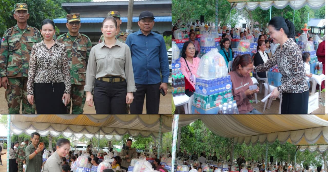 លោកជំទាវ ដាំ ដារីនី អញ្ជើញសំណេះសំណាលសួរសុខទុក្ខ និងនាំយកអំណោយផ្តល់ជូនក្រុមគ្រួសារវីរកងទ័ពជួរមុខ ការពារព្រំដែន ក្នុងភូមិសាស្ត្រខេត្តប៉ៃលិន