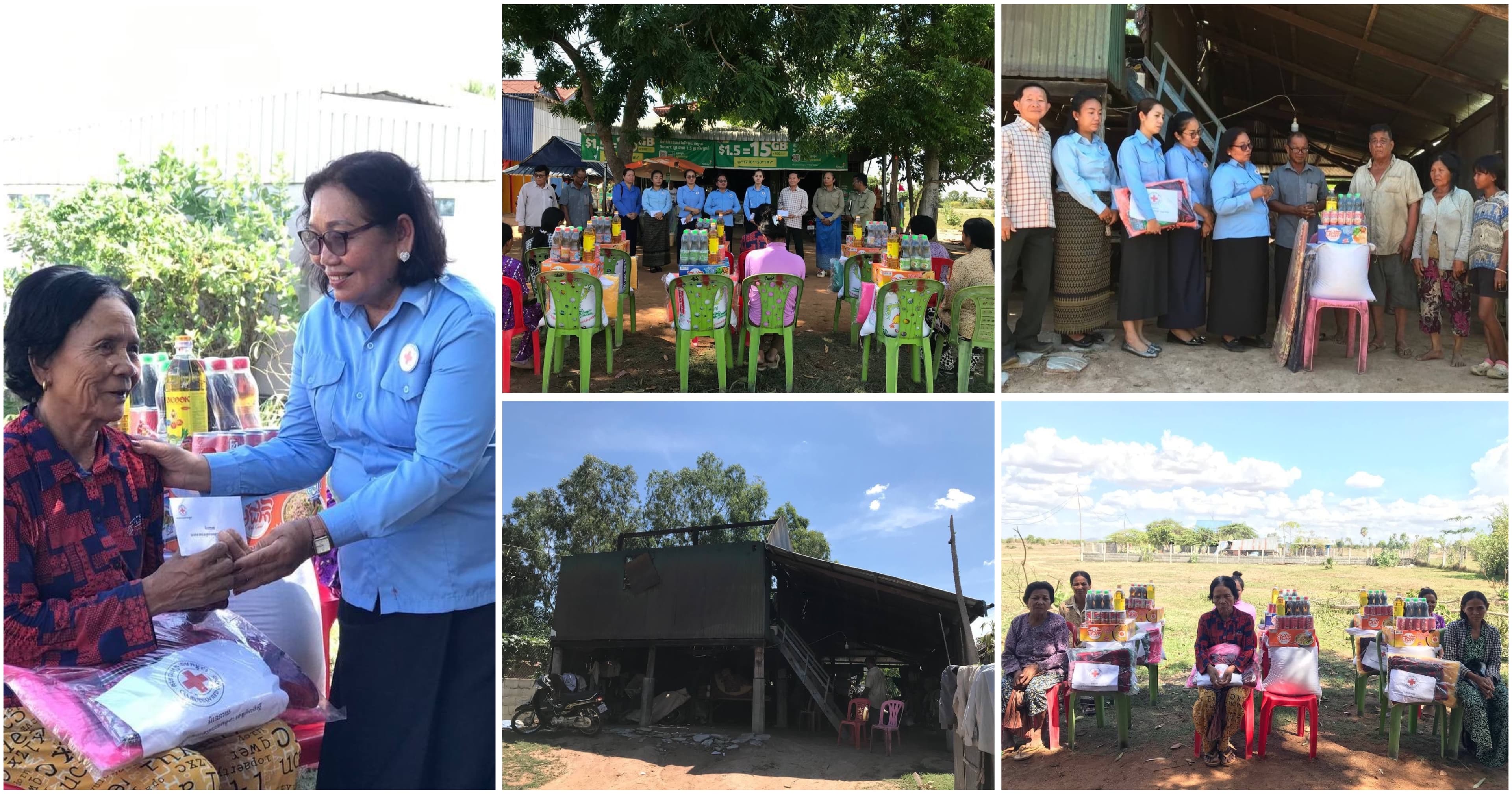 អំណោយមនុស្សធម៌របស់សាខា ផ្តល់ជូនប្រជាពលរដ្ឋរងគ្រោះដោយខ្យល់កន្ត្រាក់ ចំនួន ១០គ្រួសារ(មធ្យម ៧គ្រួសារ និងស្រាល ៣គ្រួសារ) នៅក្រុងឧដុង្គម៉ែជ័យ ខេត្តកំពង់ស្ពឺ