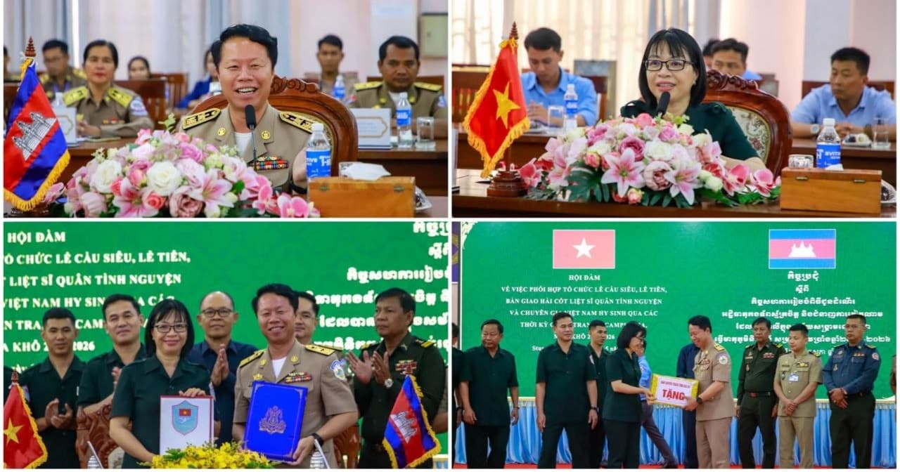 ខេត្តស្ទឹងត្រែង និងខេត្តហ្សាឡាយ ពិភាក្សាត្រៀមរៀបចំពិធីជូនដំណើរអដ្ឋិធាតុកងទ័ពស្ម័គ្រចិត្តវៀតណាមចំនួន ០៧រូប ធ្វើមាតុភូមិនិវត្តន៍